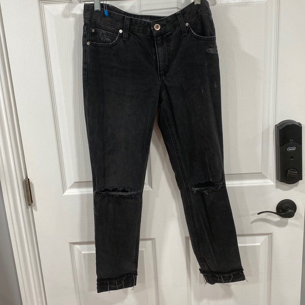 Joe’s Black (faded) ripped mom jeans